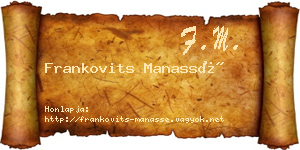 Frankovits Manassé névjegykártya